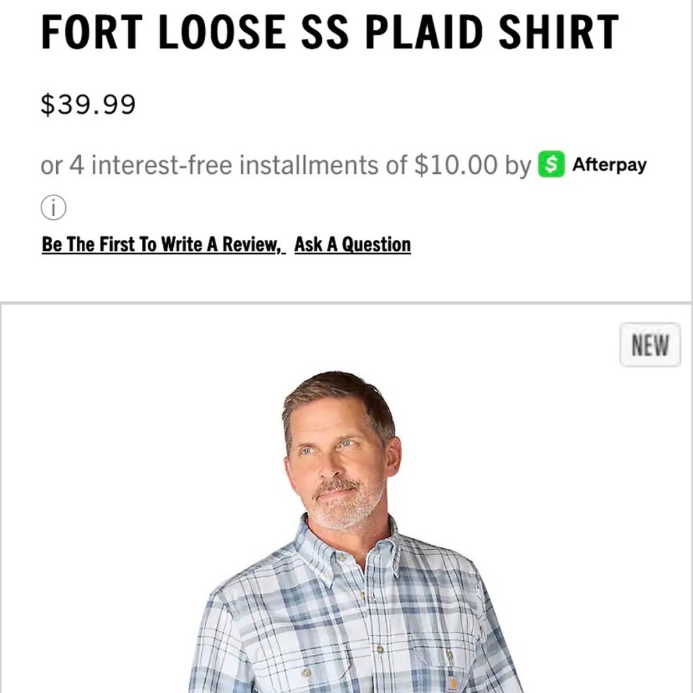Carhartt Men's Essential  Short Sleeve Plaid Shirt.